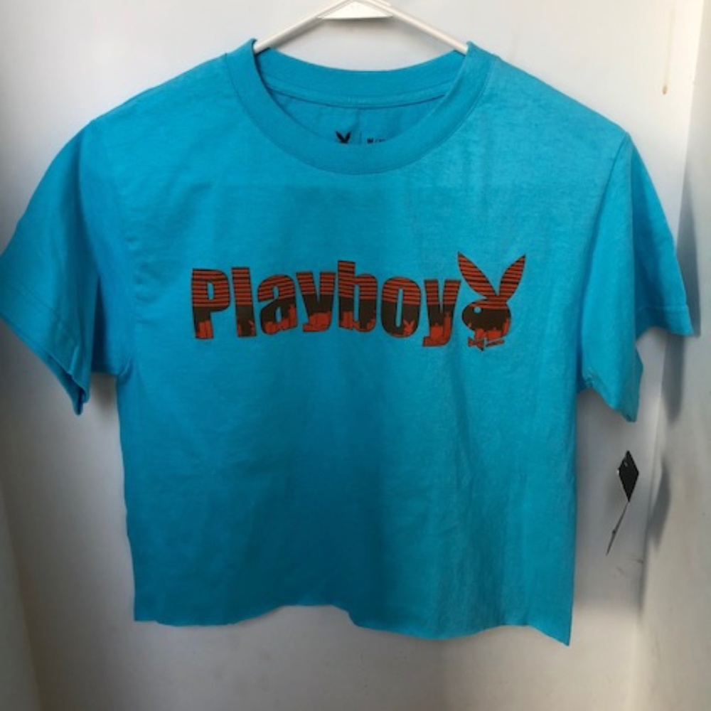 playboy cropped t shirt size medium
